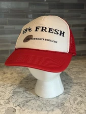 69% Fresh ROTTENBROTATOES Red And White Trucker Hat Adjustable