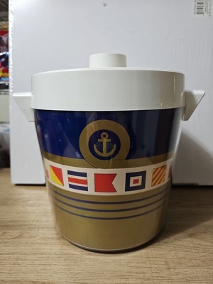 Thermo Serv Nautical Marine Semaphore Insulated Ice Box vtg Made in USA.