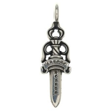 Chrome Hearts Double Dagger Pendant Top Silver BCA251 Used b41a128371c81ead537dd