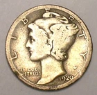1920 D Mercury Winged Head Dime 10 Cents Silver Coin