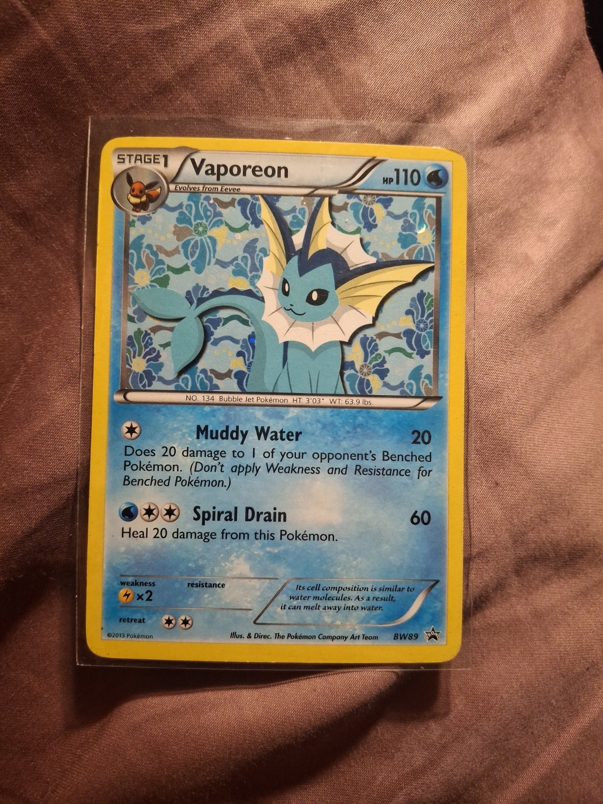 Pokemon TCG Vaporeon BW89 Black White Black Star Promo Ultra Rare Holo Card LP