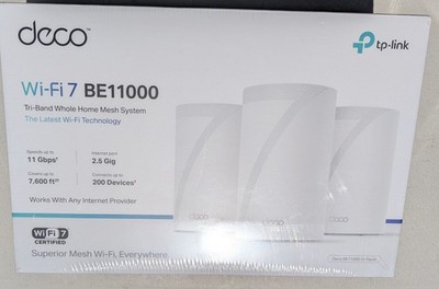 TP-Link Deco WIFI 7 BE11000 Tri-Band Whole Home Mesh System 3 PACK - NEW