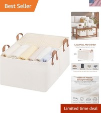Reinforced Fabric Bins with Handles - Large Capacity for Organization, 2-Pack