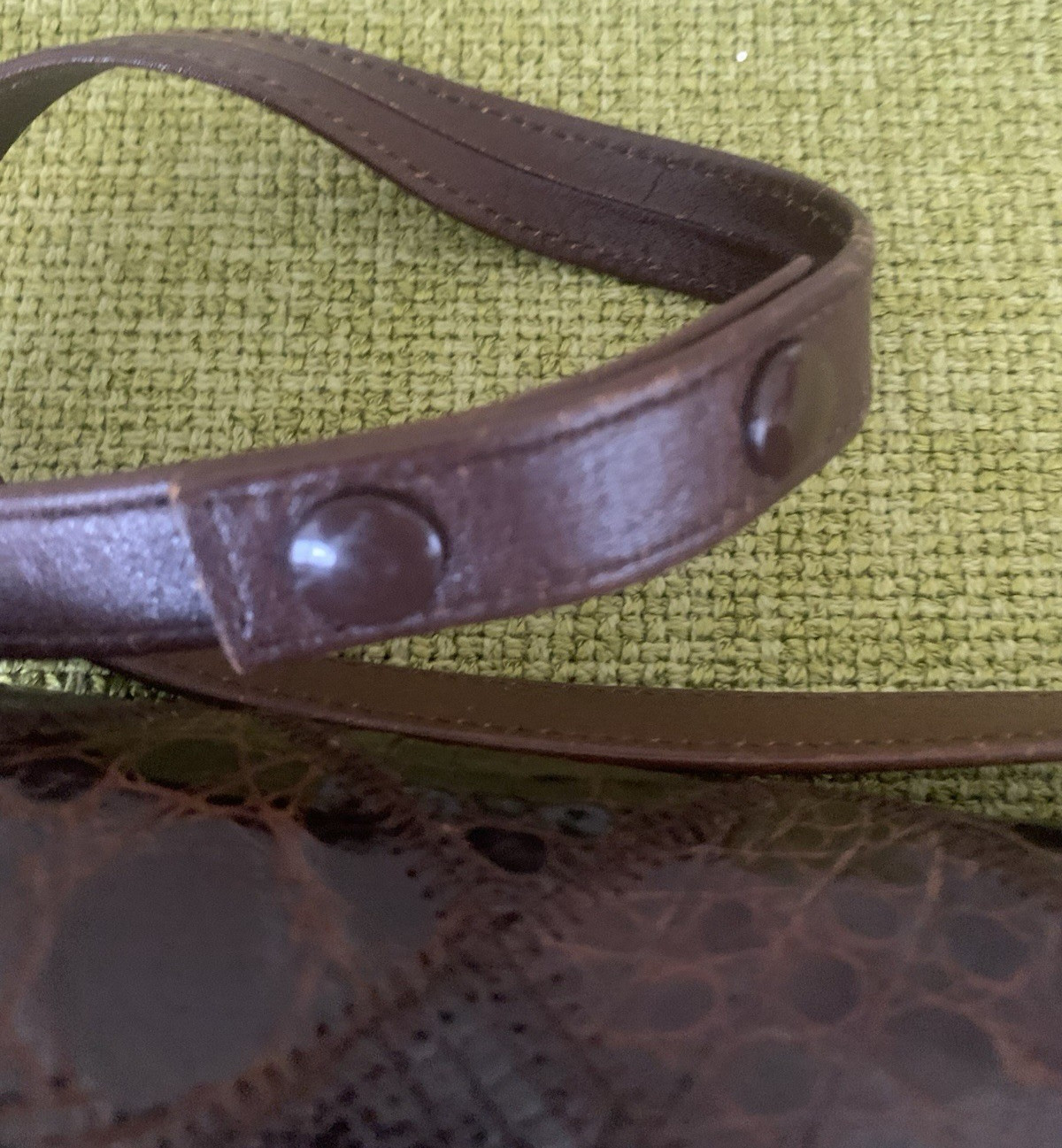 Patchwork 70’s Croc Embossed Shoulder Bag Vintage… - image 11