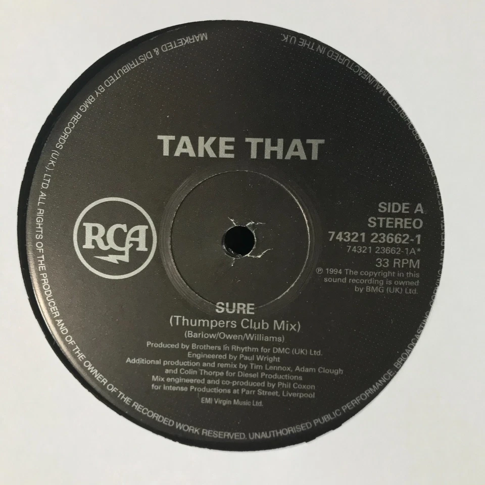 Take That – Sure Vinyl 12" 1994 - Image 3 of 4
