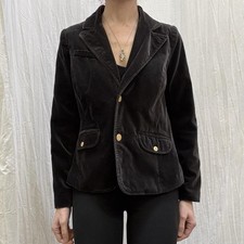 Woman s Black Velvet Blazer With Gold Buttons Y2K Old Navy Size Medium