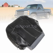 For 1999 2000 2001 2002 GMC Sierra Leather Driver Bottom Seat Cover Dark Gray