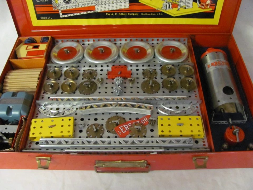 100% COMPLETE MID 50s GILBERT ERECTOR SET/8 1/2 FERRIS WHEEL SET/MINT CONDITION! - Image 2 of 4