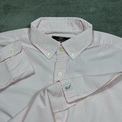 Vineyard Vines Button Shirt Mens L Classic Fit Murray Pink Poplin Normcore Dad