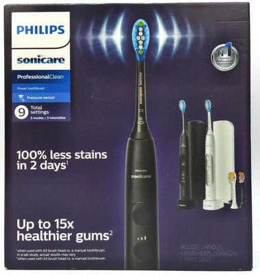 Philips Sonicare Electric Toothbrush Professional Clean Rechargeable 2 Pack