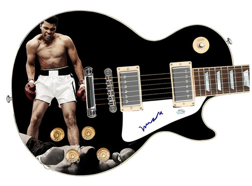Muhammad Ali Signed Custom Graphics 1/1 Photo Guitar ACOA
