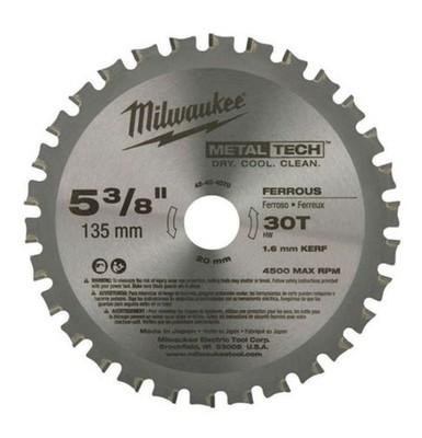 Milwaukee 48-40-4070 5-3/8'' 135mm 30T Metal Tech Ferrous Metal Cutting Blade