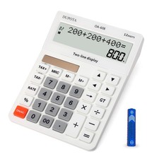 Desktop Calculator Large Display Big Buttons with 12 Digits 2-line LCD, Dual ...