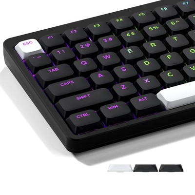 XVX Low Profile Black Shine Through Double Shot PBT Keycaps For MX Switch