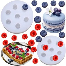 3d Blueberry Raspberry Candle Mold Fruit Fondant Silicone Diy Baking Tool