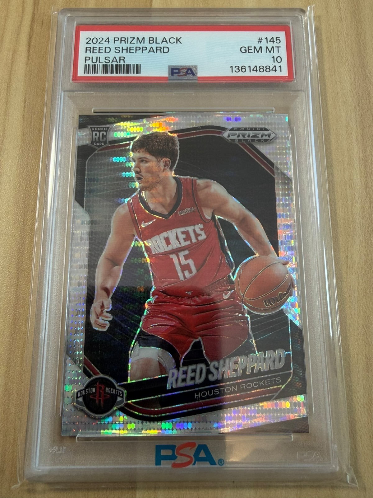 2024-25 Panini Prizm Black Reed Sheppard Pulsar PSA 10 RC #145