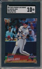 CHIPPER JONES 2000 Stadium Club CHROME First Day Issue REFRACTOR /25 SGC 10