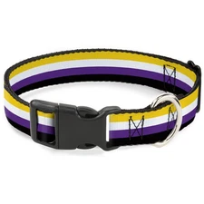 Plastic Clip Collar Flag Non-Binary Stripe Medium 11-16.5"