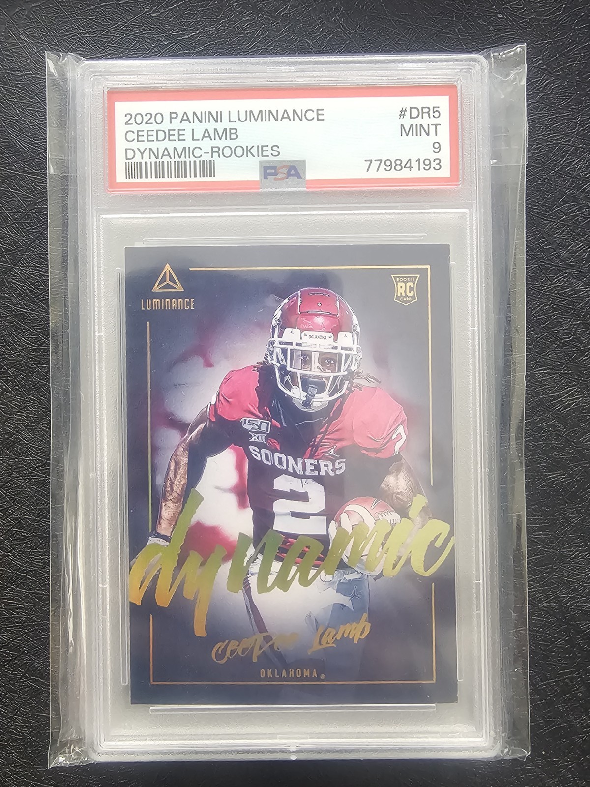 2020 Panini Luminance Dynamic Rookies CeeDee Lamb #DR5 PSA 9 Rookie Oklahoma