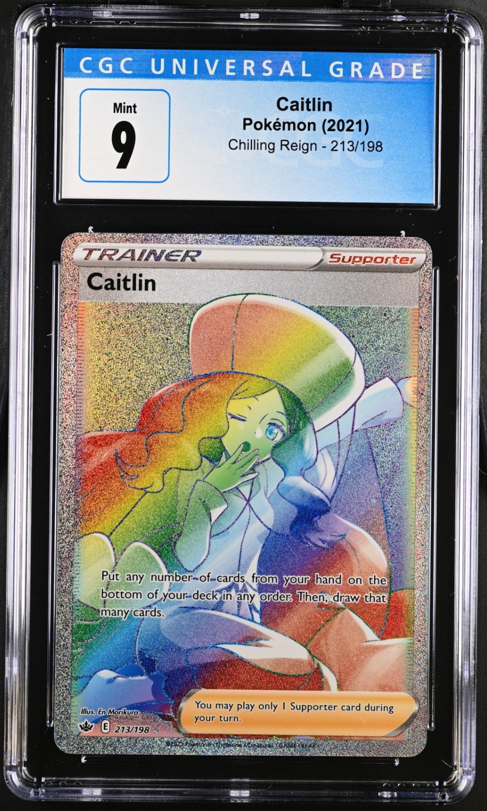 CGC 9 2021 Pokémon Chilling Reign Caitlin Full Art Rainbow Secret #213/198