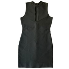 Love J Women Mini Dress size M Sleeveless Deep Cut Sexy Simple Solid Black NWT