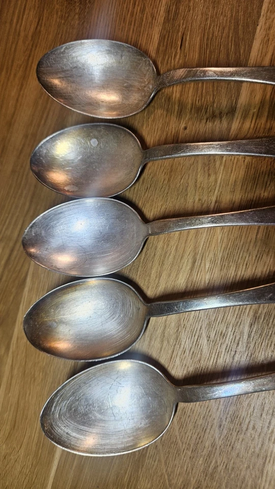 Cubiertos vintage de plata Alvin 5 cucharas ovaladas patrón Diana con mono Foto 3 de 4