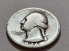 1936 Washington Quarter • Rim Cud / Raised Rim Defect • X64