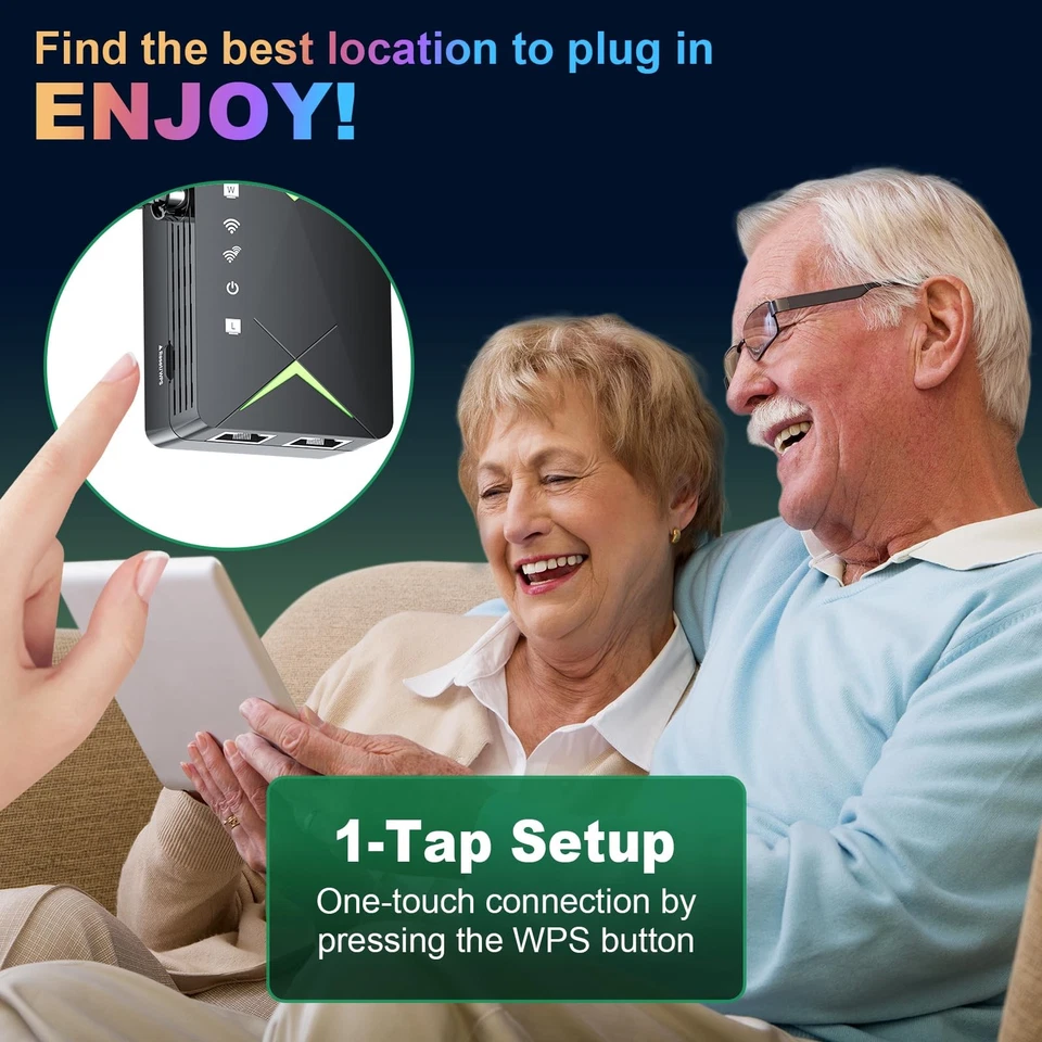 WiFi Extender Signal Booster for Home, Long Range Wireless Internet Black - Image 3 of 4