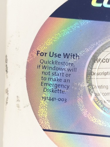 Compaq Quick Restore Recovery CD PC Software 191792-003, 191442-003 - Picture 14 of 24