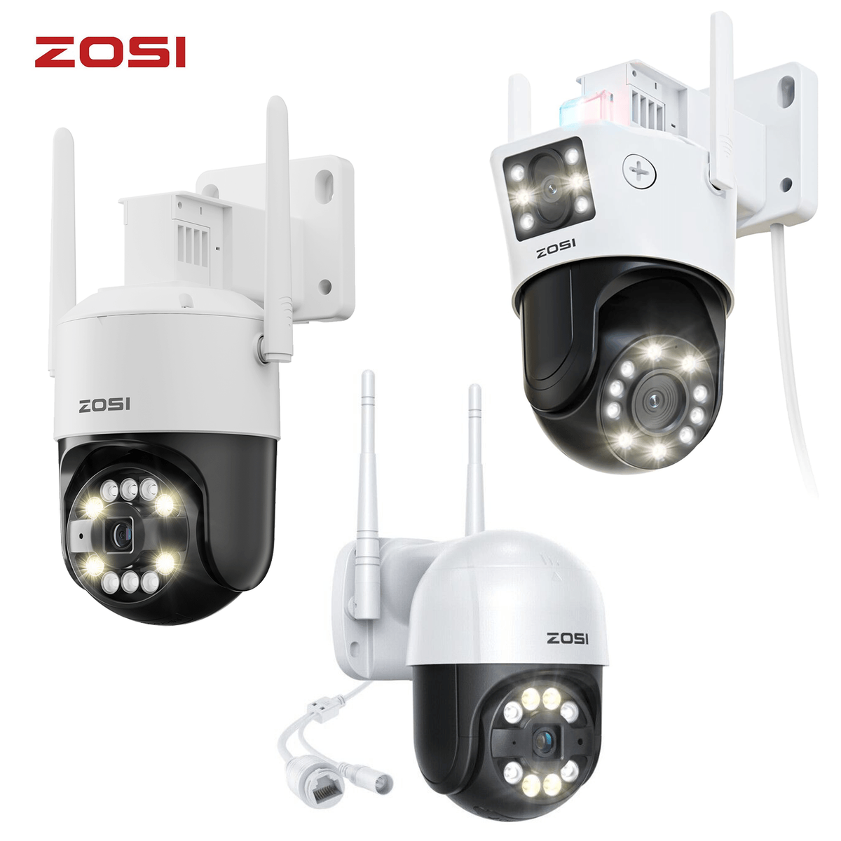 ZOSI CCTV WiFi Wireless PTZ Home Security Camera Outdoor IR Color Night  Vision