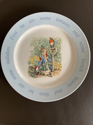 Pottery Barn Kids Beatrix Potter Plate Bunny Porcelain Peter Rabbit 