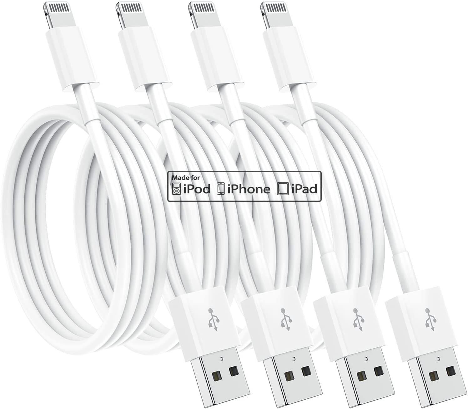4 Pack [Apple Mfi Certified] Apple Charging Cables 3Ft, Iphone Chargers Lightnin