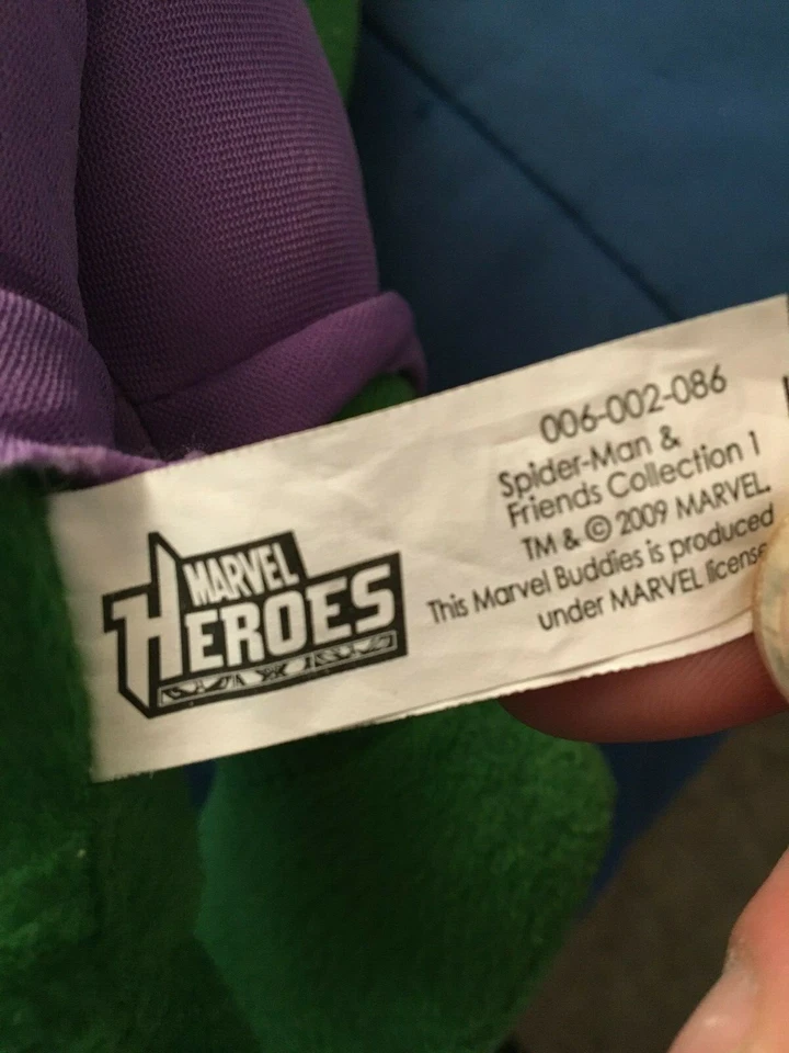 2009 Spider-Man & Friends Collection 13" Hulk Plush *Pre Owned* pp1 - Image 3 of 4