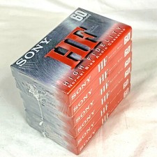 Lot of 6 SONY HF 60 Blank Audio Cassette Tapes 60 Min High Fidelity New Sealed