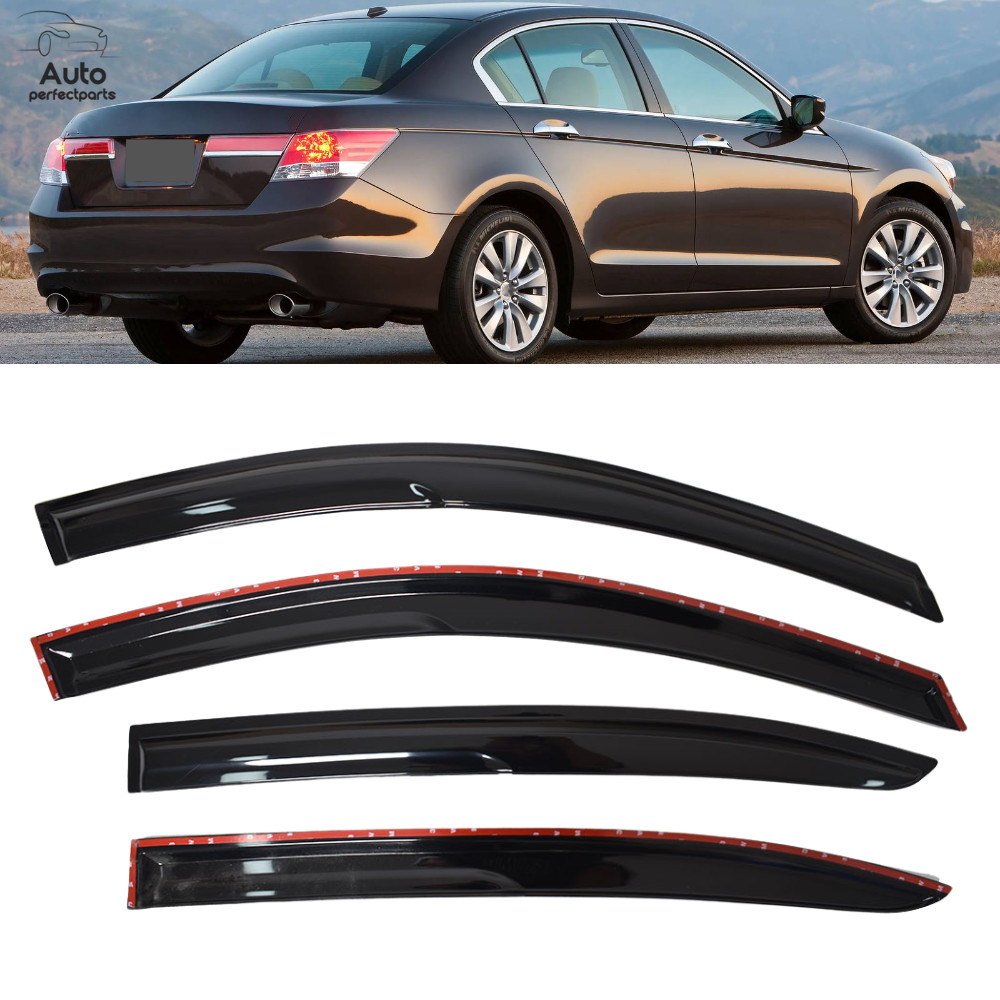 For 2008-2011 2012 Honda Accord 4 × Window Visors Vent Rain Guards Smoked Tinted