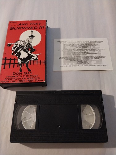 Don Gay And They Survived II 1997 PBR Rodeo Bull Fight Spectacular Wrecks VHS - Picture 2 of 9