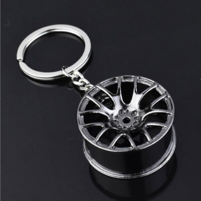 Creative Wheel Hub Rim Model Car Keychain Key Chain Keyring Accessories