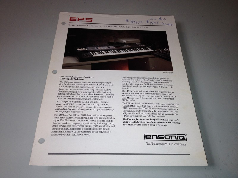 Ensoniq EPS Product Brochures (1980's)