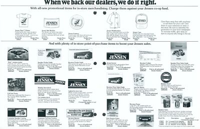 c1980 Jensen Car Stereo Dealer Merchandising Promotional Aids Brochure Original