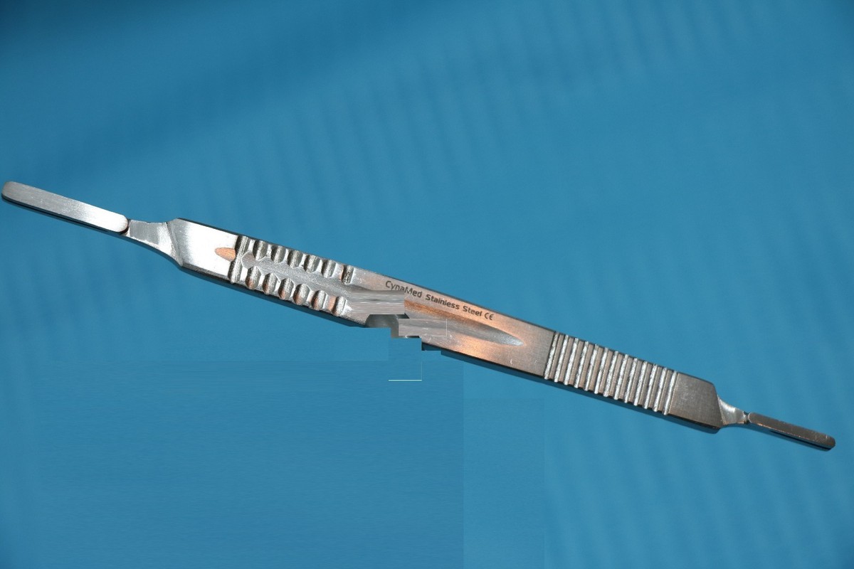 NEW 2 Surgical Scalpel Blade Handle Holder #3 & #4 Two In One Fits On All Blade - Foto 3