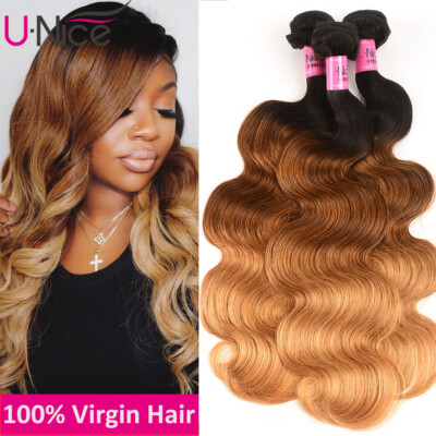 SEGO Brazilian Human Hair Bundles – Body Wave, 100% Echtes Unverarbeitetes Haar, 1 Bundle à 100g, Farbe Hellbraun