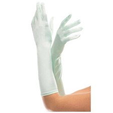 Light Green Satin Gloves Mid Arm Length Evening Prom Dance Costume 8812-39