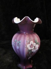 Fenton Purple Cased Paneled Vase
