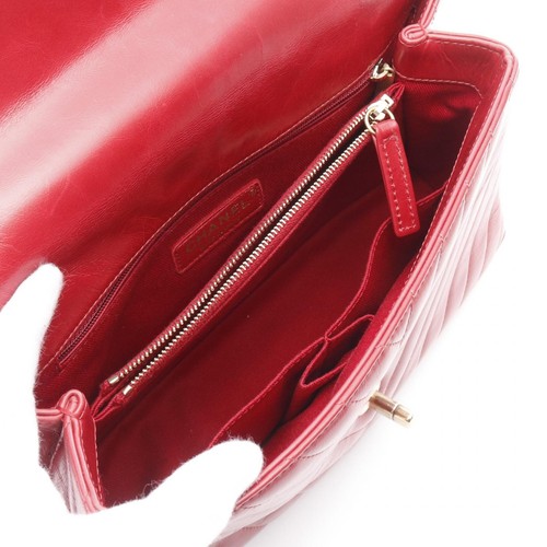 CHANEL Coco Handle 29 V Stitch Shoulder Handbag A92991 leather Red Used GHW CC - Picture 3 of 12