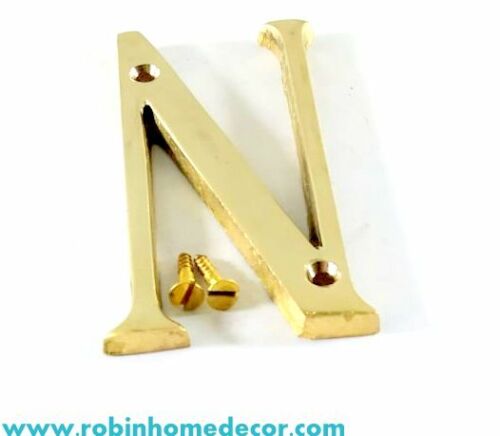 Alphabet 'F' brass Letter Design Door House Address With 2 Screws 3Inch 76MM 