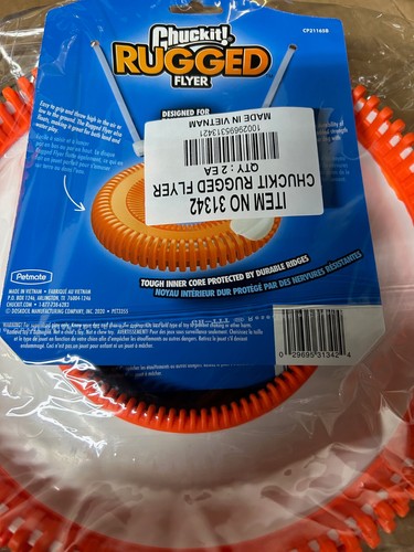 2x Chuckit Dog toy frisbee Rugged Flyer Disc medium size blue or orange play New - Picture 6 of 6