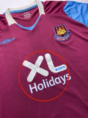 West Ham United Home Camiseta de Fútbol 2008 - 2009. Sponsored by SBOBET