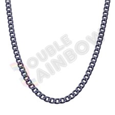 Men Women's Stainless Steel Black Plated Cuban Curb Necklace Link 18-36"Chain