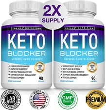 Keto Diet Blocker Pills 1800 MG (2 PACK) Fat Burner Carb Blocker