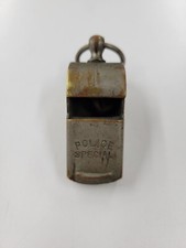 Vintage WWII Heavy Plated Brass Metal Police Special Whistle. Made In USA